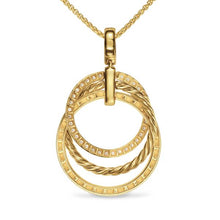 Load image into Gallery viewer, Crossover Trio Pendant Necklace in 18K Yellow Gold with Diamonds, 24mm
