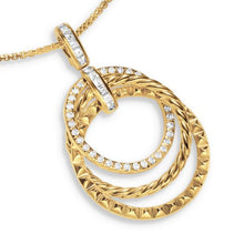Load image into Gallery viewer, Crossover Trio Pendant Necklace in 18K Yellow Gold with Diamonds, 24mm
