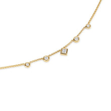 Load image into Gallery viewer, Petite Modern Renaissance Station Chain Necklace in 18K Yellow Gold with Diamonds, 3.4mm
