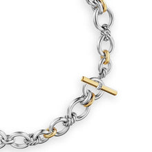 Load image into Gallery viewer, DY Mercer Chain Necklace in Sterling Silver with 18K Yellow Gold and Diamonds, 8mm
