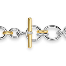 Load image into Gallery viewer, DY Mercer Chain Necklace in Sterling Silver with 18K Yellow Gold and Diamonds, 8mm
