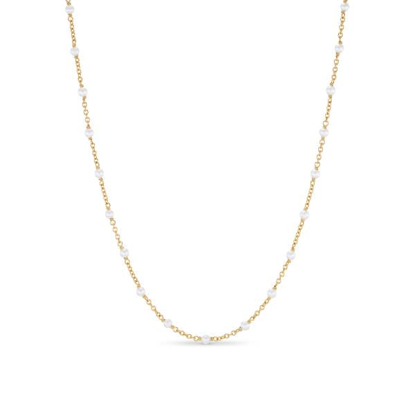 Pearl Classics Station Necklace in 18K Yellow Gold, 3.5mm