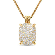Load image into Gallery viewer, Chatelaine Elongated Pendant Necklace in 18K Yellow Gold with Diamonds, 19mm
