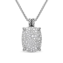 Load image into Gallery viewer, Chatelaine Elongated Pendant Necklace in Sterling Silver with Diamonds, 19mm
