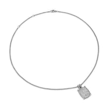 Load image into Gallery viewer, Chatelaine Elongated Pendant Necklace in Sterling Silver with Diamonds, 19mm
