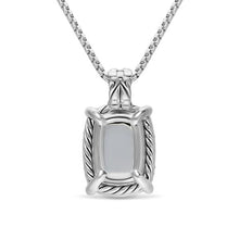 Load image into Gallery viewer, Chatelaine Elongated Pendant Necklace in Sterling Silver with Diamonds, 19mm
