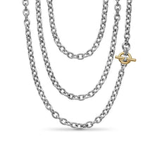 Load image into Gallery viewer, DY Mercera Convertible Chain Necklace in Sterling Silver with 18K Yellow Gold and Diamonds, 8mm
