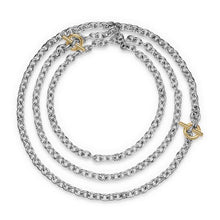 Load image into Gallery viewer, DY Mercera Convertible Chain Necklace in Sterling Silver with 18K Yellow Gold and Diamonds, 8mm
