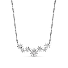 Load image into Gallery viewer, Starburst Cluster Necklace in Sterling Silver with Diamonds, 15.5mm
