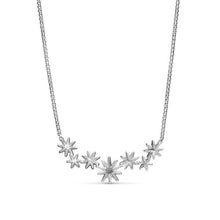Load image into Gallery viewer, Starburst Cluster Necklace in Sterling Silver with Diamonds, 15.5mm

