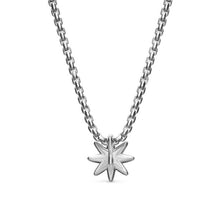 Load image into Gallery viewer, Petite Starburst Station Necklace in Sterling Silver with Diamonds, 7mm

