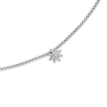 Load image into Gallery viewer, Petite Starburst Station Necklace in Sterling Silver with Diamonds, 7mm
