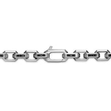 Load image into Gallery viewer, Streamline Link Necklace in Sterling Silver with Black Diamonds, 5.5mm
