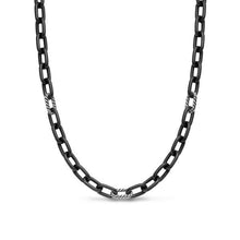 Load image into Gallery viewer, DY Madison Chain Necklace in Black Titanium with Sterling Silver, 8.5mm
