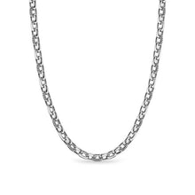 Load image into Gallery viewer, Chevron Oval Link Necklace in Sterling Silver, 7mm
