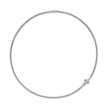 Load image into Gallery viewer, Cross Station Necklace in Sterling Silver, 3.6mm
