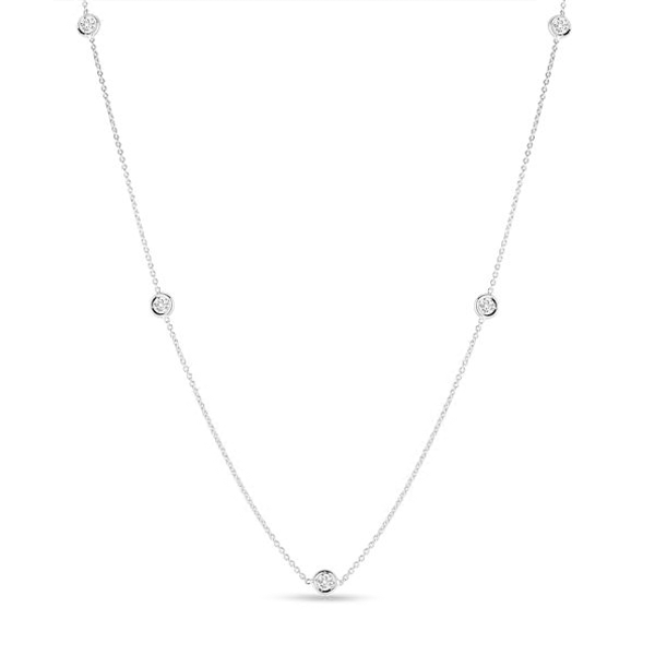 Roberto Coin 5 Station Diamond By The Yard Necklace