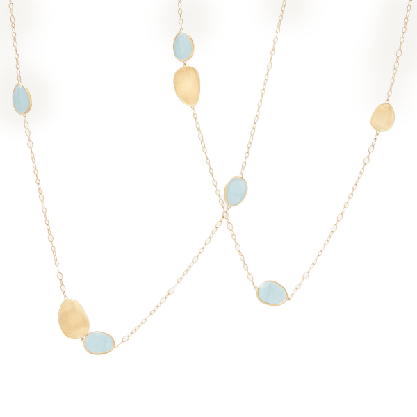 Marco Bicego Long Aquamarine Lunaria Necklace