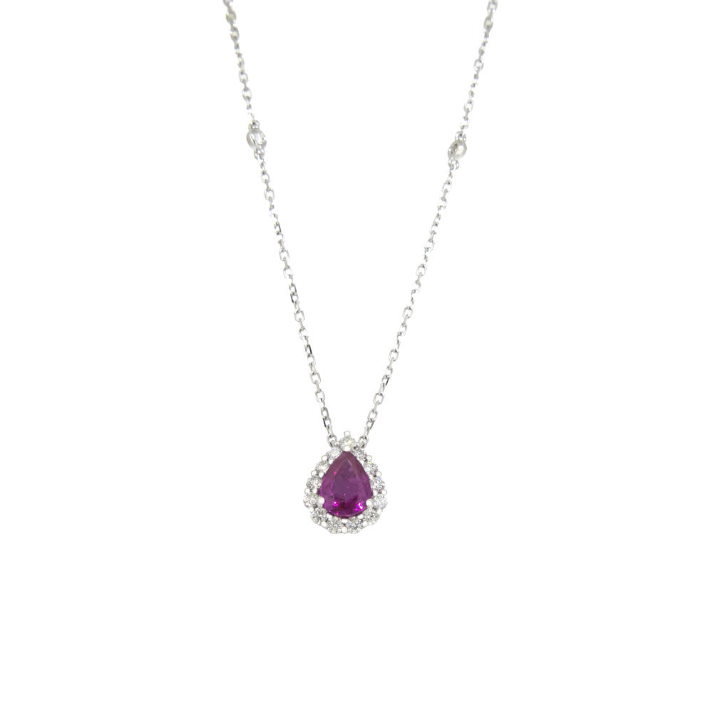 Royal Collection 18K White Gold Diamond PS Necklace