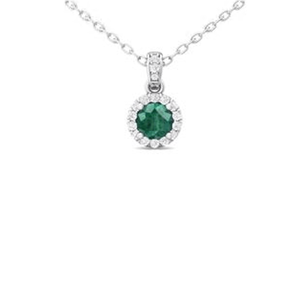 Martin Flyer Diamond & Emerald Pendant Necklace