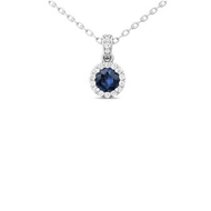 Martin Flyer Diamond & Sapphire Pendant Necklace