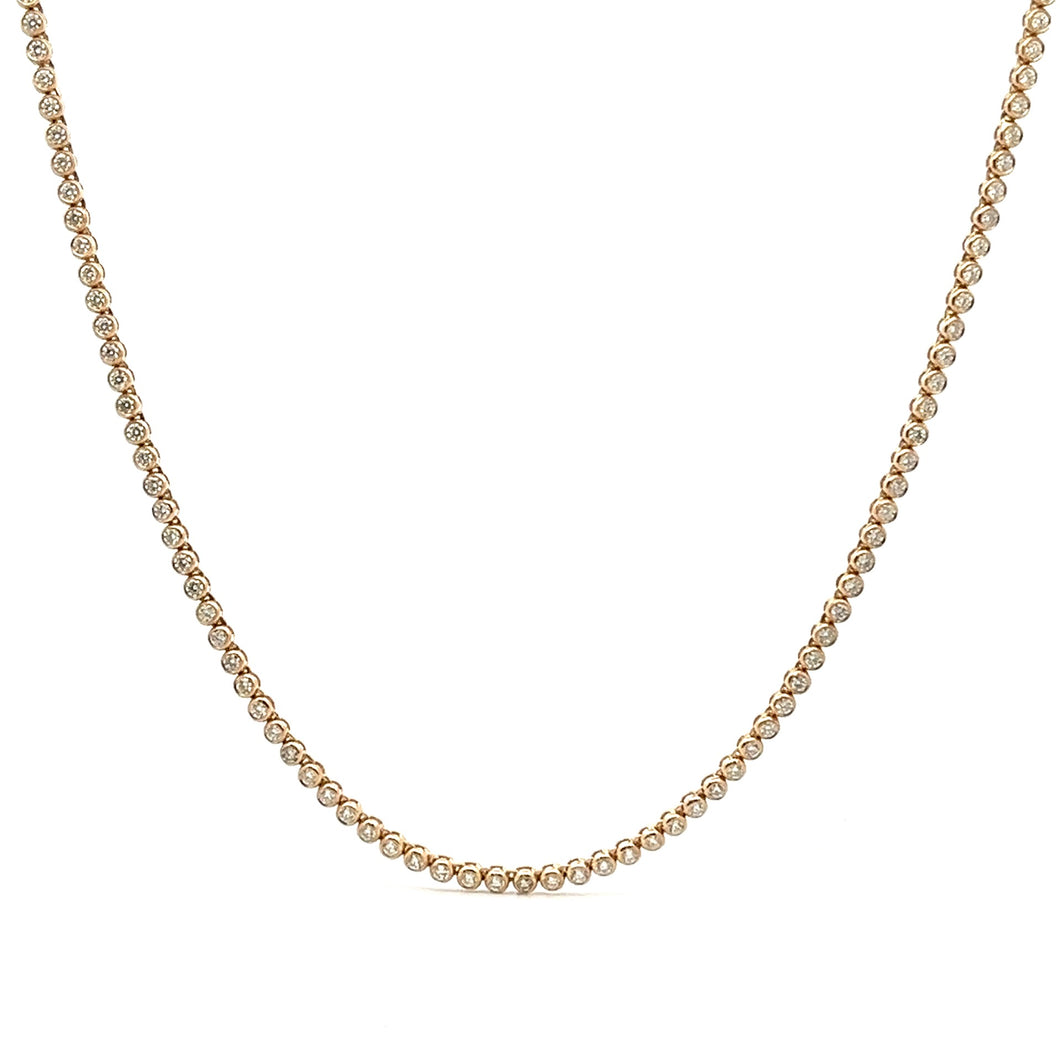 Royal Collection 14K Yellow Gold Diamond Bezel Necklace