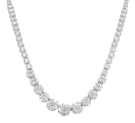 Royal Collection 14K White Gold Diamond Graduated Necklace