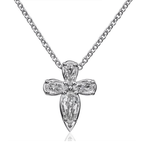 Christopher Designs Lamour Diamond Cross Necklace