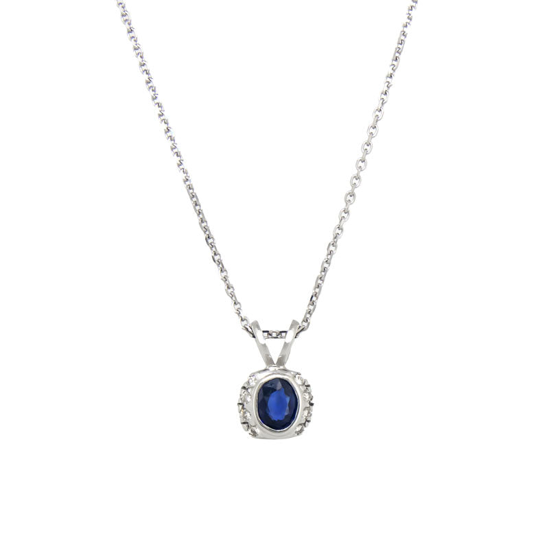 Royal Estate Sapphire & Diamond Pendant Necklace