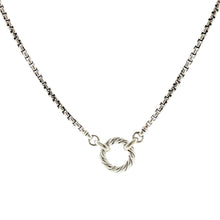 Load image into Gallery viewer, Royal Estate Sterling Silver Box Chain Necklace with Twisted Rope Circle Pendant
