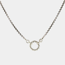 Load image into Gallery viewer, Royal Estate Sterling Silver Box Chain Necklace with Twisted Rope Circle Pendant
