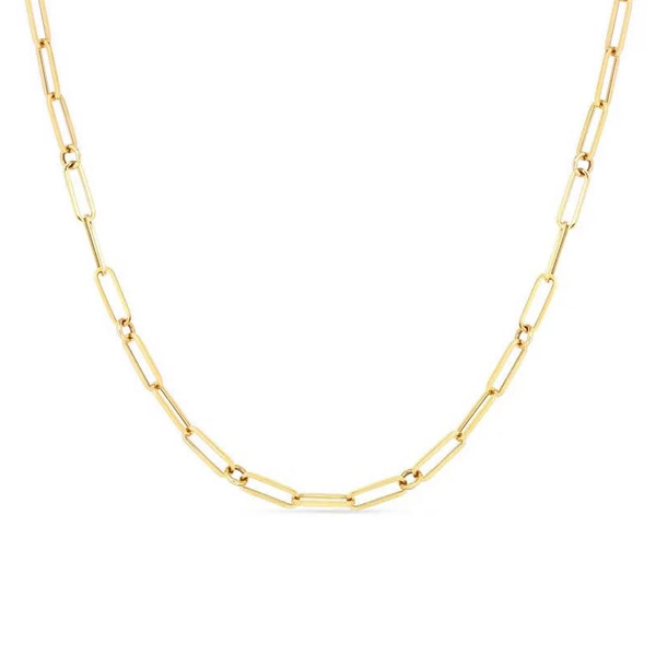 Roberto Coin Paperclip & Round Link Necklace