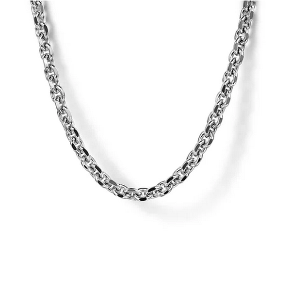 Gabriel Silver Solid Men's Link Chain Necklace