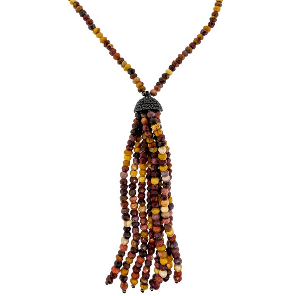 Royal Collection Mookaite Bead Tassel Necklace