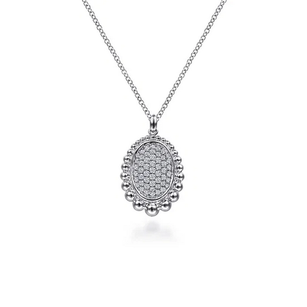 Gabriel Bujukan White Sapphire Pave Pendant Necklace