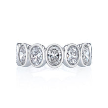 Load image into Gallery viewer, Royal Collection 14K White Gold 0.99 CTW 7-Stone Oval Cut Diamond Bezel Set Band
