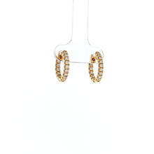 Load image into Gallery viewer, Royal Collection 14K Yellow Gold Inside-Out Diamond Huggie Earrings
