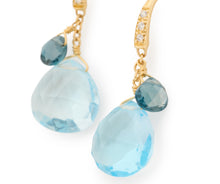 Load image into Gallery viewer, Marco Bicego 18K Yellow Gold Blue Topaz &amp; Diamond Tabeez Earrings
