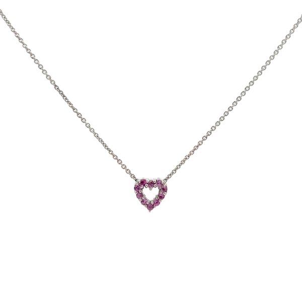 Roberto Coin Diamond & Pink Sapphire Heart Pendant