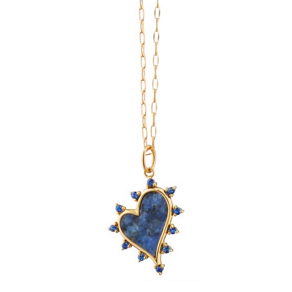 Monica Rich Kosann Sodalite & Sapphire Heart Pendant