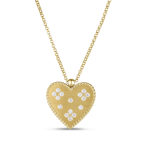 Roberto Coin Venetian Princess Heart Medallion Necklace