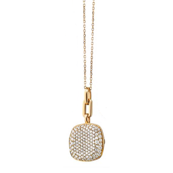 Monica Rich Kosann Slim Pave Diamond Cushion Locket