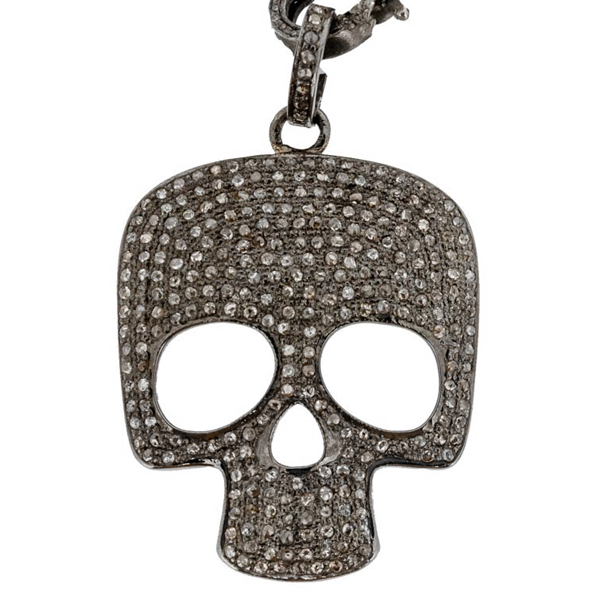 Royal Collection Pave Diamond Skull Pendant