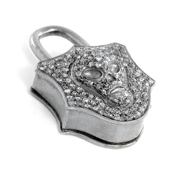 Royal Collection Diamond Skull Lock Pendant
