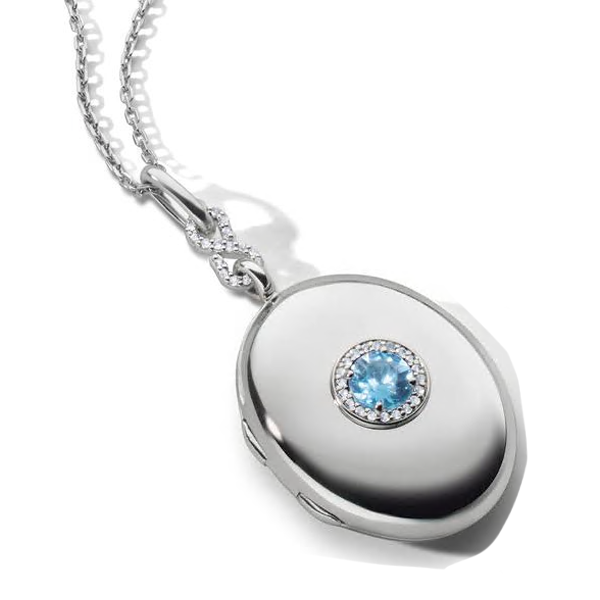 Monica Rich Kosann Blue Topaz & White Sapphire Locket