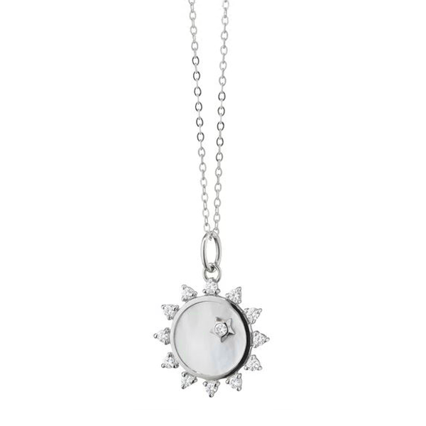 Monica Rich Kosann Pearl & White Sapphire Sun Charm