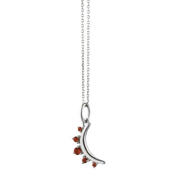 Monica Rich Kosann Mini Crescent Moon Garnet Pendant