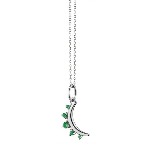 Monica Rich Kosann Mini Crescent Moon Emerald Pendant