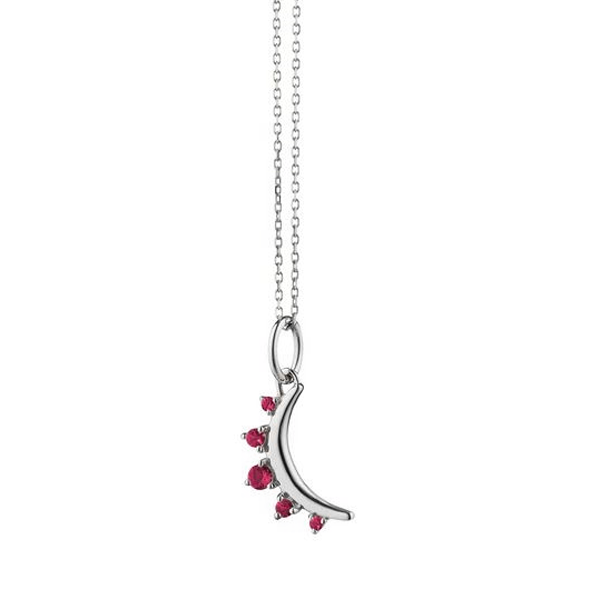 Monica Rich Kosann Mini Crescent Moon Ruby Pendant