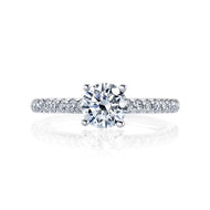Royal Collection 18K White Gold 0.43 CTW U-Prong Halfway Semi Mount Ring